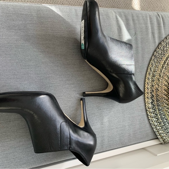 COLE HAAN SHOE BOOTIES BLACK LEATHER ANKLE BOOTS SIZE 9-1/2B, SLIP-ON, DESIGNER - Picture 4 of 6